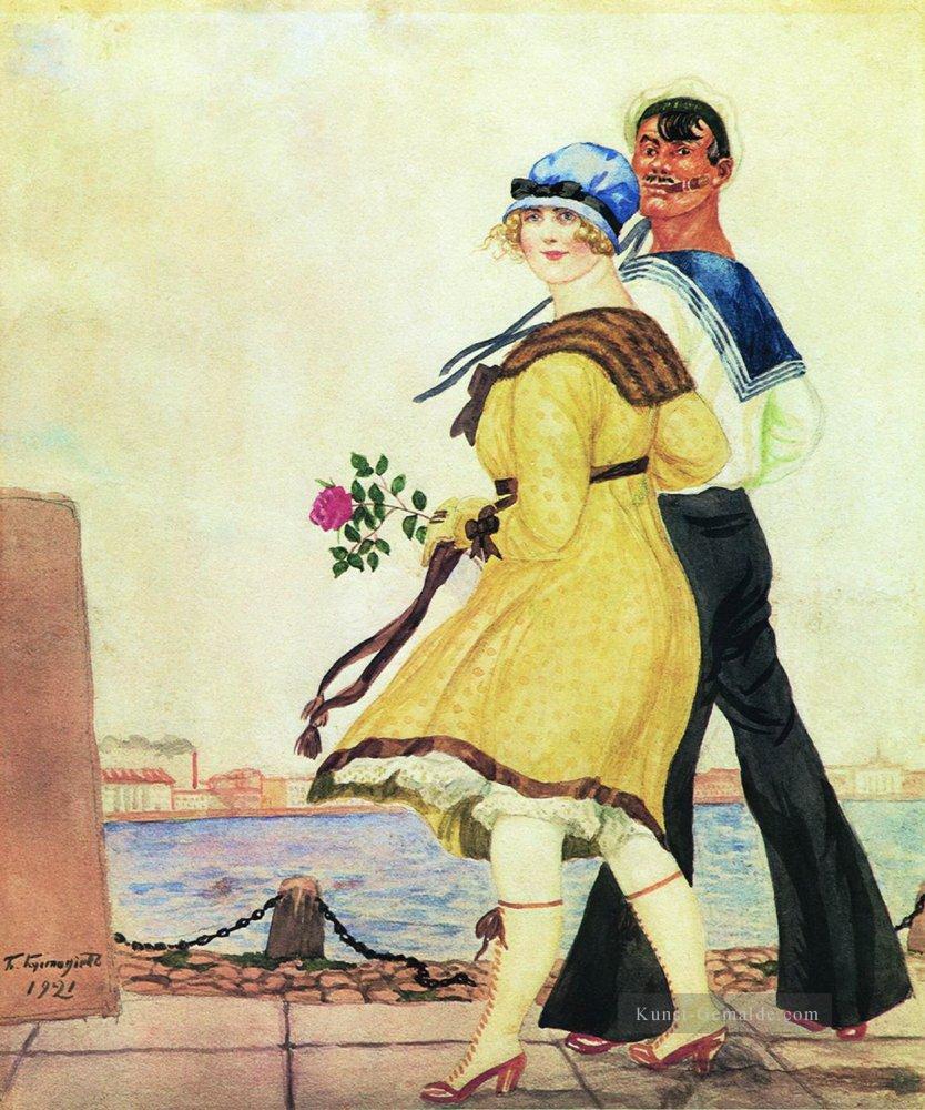 Matrose und sein Mädchen 1921 Boris Michailowitsch Kustodiew Ölgemälde